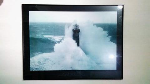 Awesome large print under glass. Famous La Jument lighthouse!