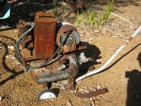 rusted machinery for the garden