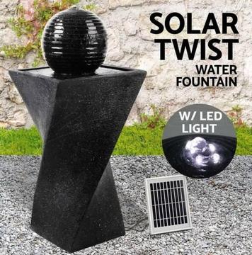 Solar Power Fountain Feature Twist Outdoor Fountains Water Pump