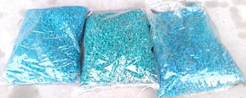 3 x Brand New 2kg Bags of Colourful Stones - Turquoise - $10ea
