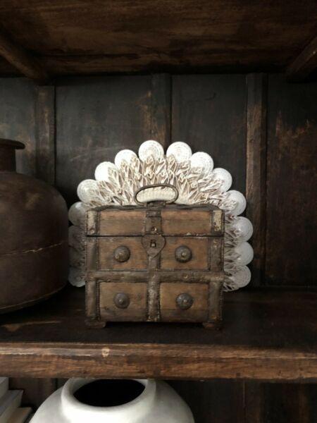 Indian Rustic Wooden Storage Box