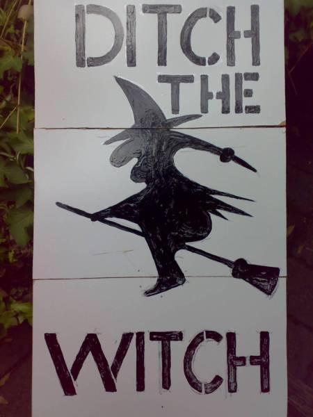 WANTED COLLECTOR WANTED TO BUY NO CARBON TAX DITCH THE WITCH SIGN