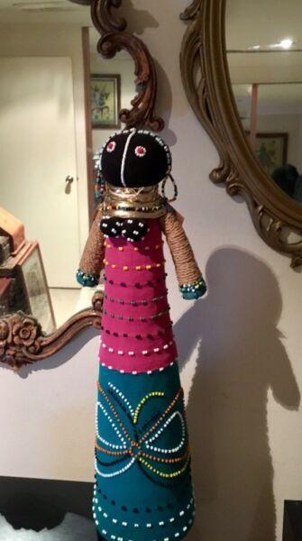 Hand made beaded AFRICAN tall doll KENYA GIRLS BRAND NEW TAGS