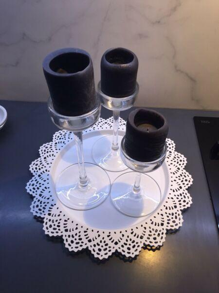 Table Centre pieces candle and volt holders (candles not included)