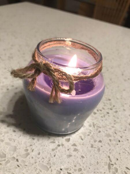 Hand made lavender soy candles