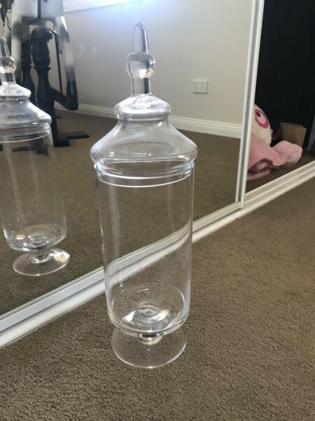 Glass decor jar with lid / toilet roll holder