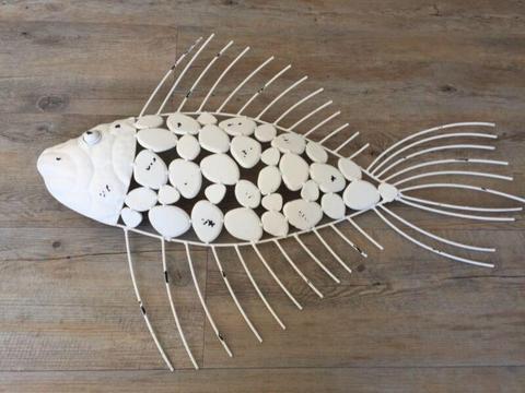 Decorative white hanging fish