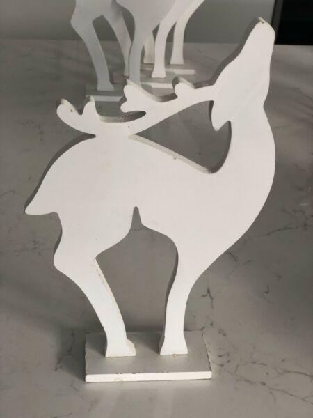 4 x STANDING REINDEERS CHRISTMAS TABLE DECORATIONS