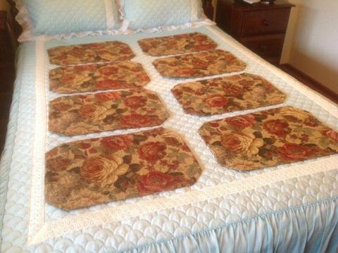 8 TAPESTRY TABLE PLACEMATS ONLY USED ONCE FOR DECORATION