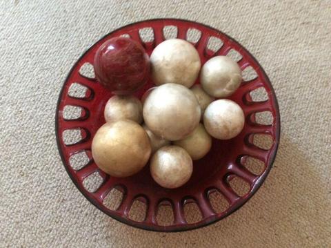Glass bowl and decorative balls
