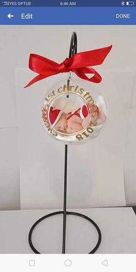 Babyfirst Christmas Keepsake Clay baby in Glass dome