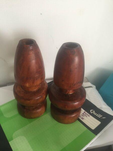 Handmade wooden candle holders