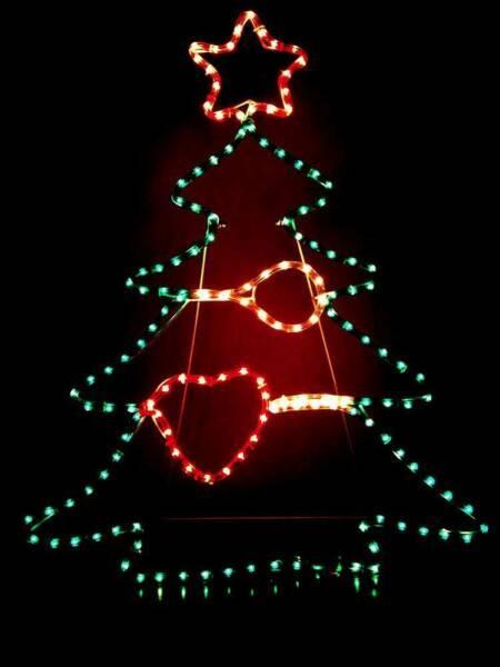 Tall 85cm Multi Colour Standing Christmas Tree Rope Light