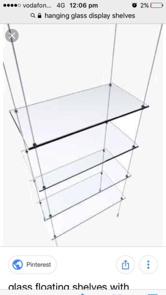 Glass floating Shelves