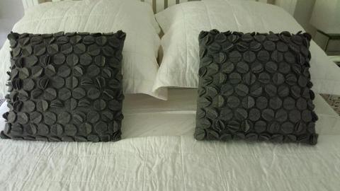 Pair (2×) Grey Wool Cushions from Myer