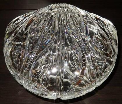 Cut Glass Clam Shell Clamshell Trinket Dish with Lid