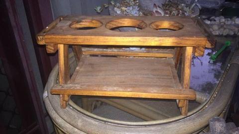 TIMBER PLANTER POT STAND - PICNIC TABLE W BENCHES DESIGN