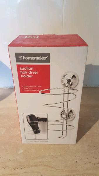 Suction hair dryer holder