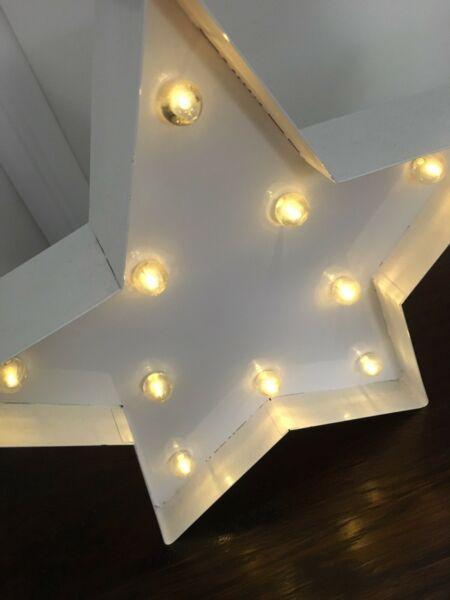 Star shaped white statement light