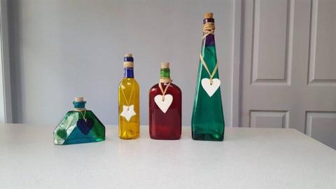 Decorative coloured bottles - PRICE REDUCED