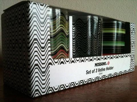 Brand New MISSONI for Target Votive Candle Holders Set of 3
