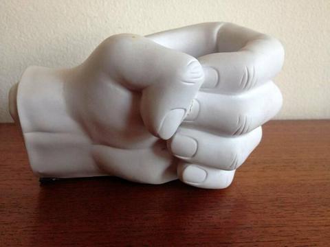 Plaster Hand Sculpture Bowl Trinket Holder