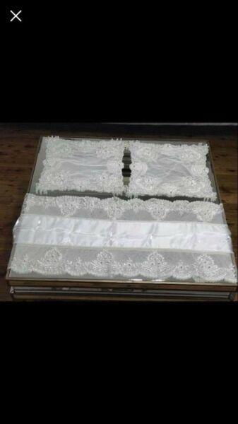 New lace and pearls table runner