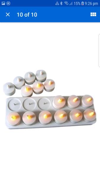 Rechargeable tealight candles x 24 warm light commercial quality