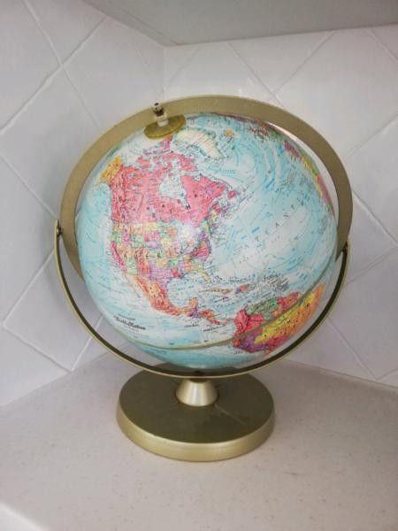 Vintage mid-century Replogle word globe