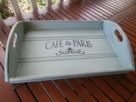 TIMBER TRAY PAINTED FRENCH PROVINCIAL STYLE
