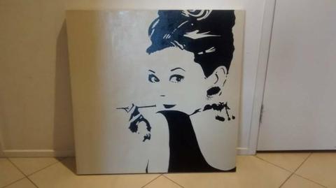 Painting print decorative wall hanging of Audrey Hepburn