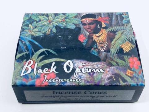 Black Opium Incense Cones Pack Kamini Brand