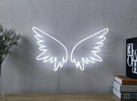 Angel wings neon light