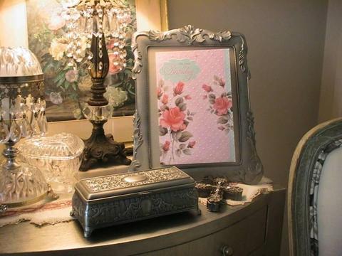 PEWTER ART NOUVEAU LARGE PICTURE FRAME & MATCHING JEWELRY BOX
