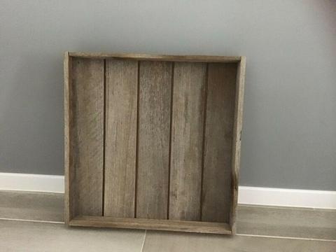 Recycled timber rustic look hand made large display / storage trays