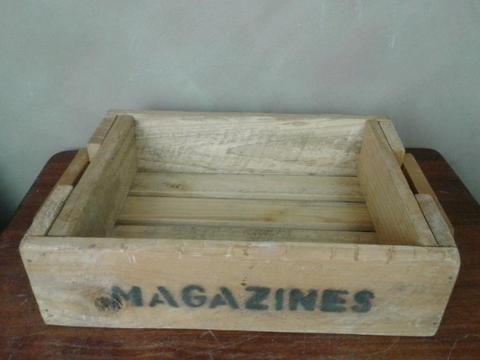 Rustic Wooden Magazine Crate