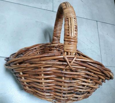 Vintage Thick Cane Carry Basket