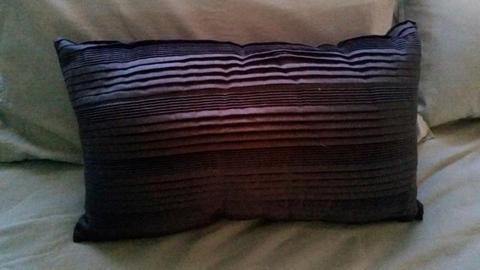 Gorgeous charcoal sateen decorative cushion approx 30 x 50cm Exce