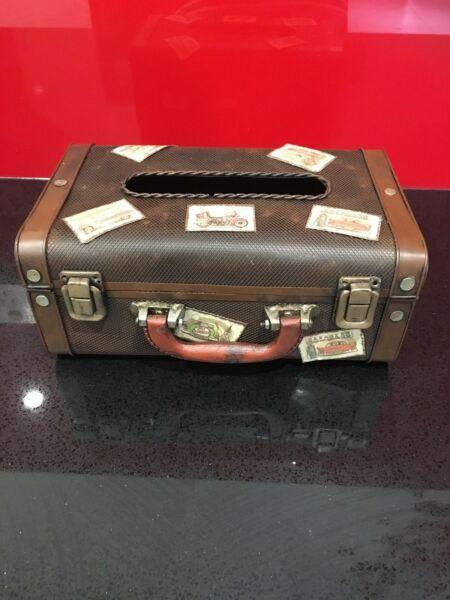 Vintage Suitcase Tissue Box Cover! BRAND NEW!