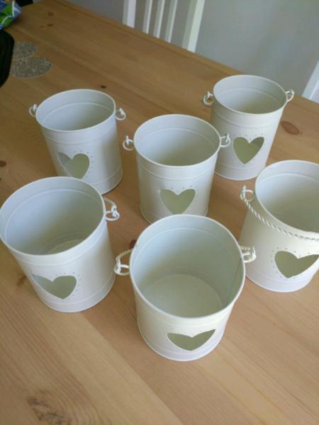 Set of 6 decorative buckets