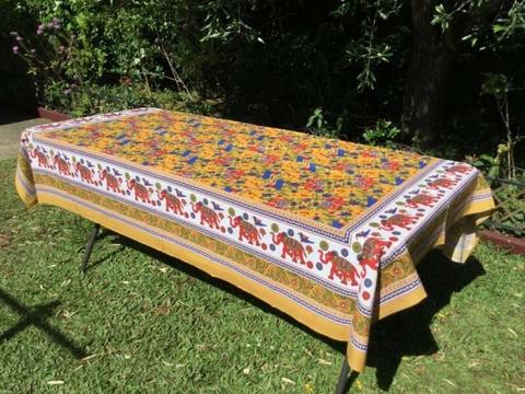 Table Cloth: Autumn Elephants, Lions and Flying Donkeys Handmade