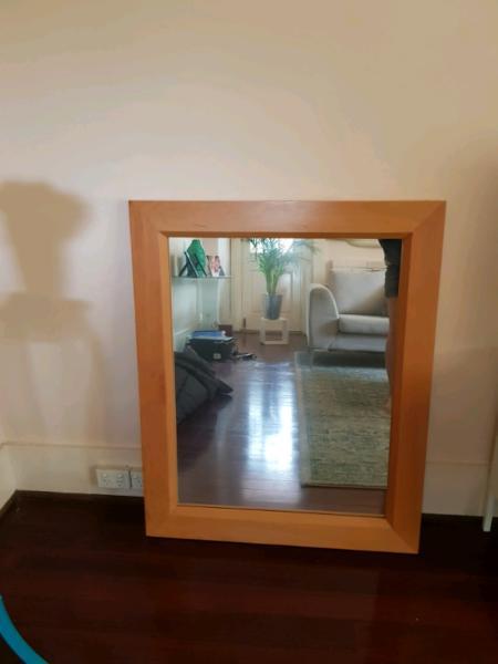 Solid timber glass mirror