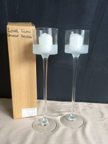 COUNTRY ROAD tall glass candle holders