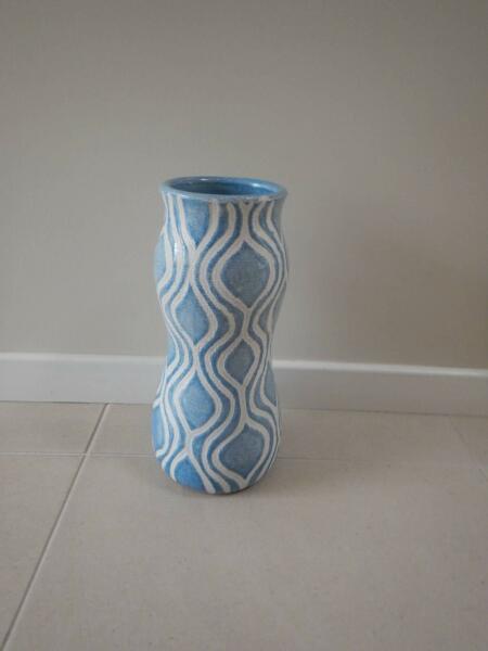 Blue and white hamptons style vase home decor