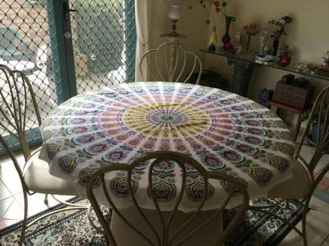 Table Cloth - Rainbow Peacock Handmade