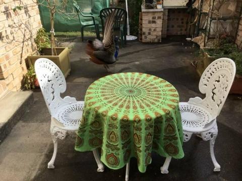 Table Cloth - Green Peacock Handmade