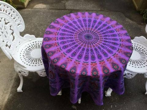 Table Cloth - Purple Peacock Handmade