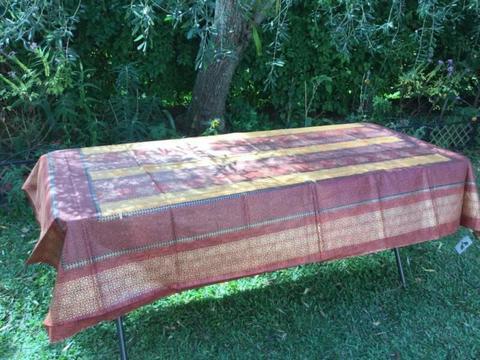 Table Cloth - Caramel Striped Premium (140cm x 210cm)