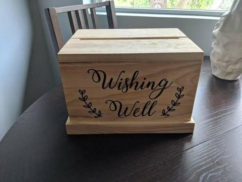 Wedding wishing well gift box wooden
