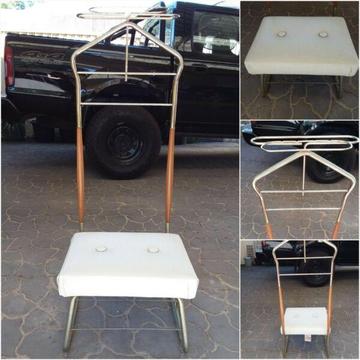 Vintage valet stand with seat